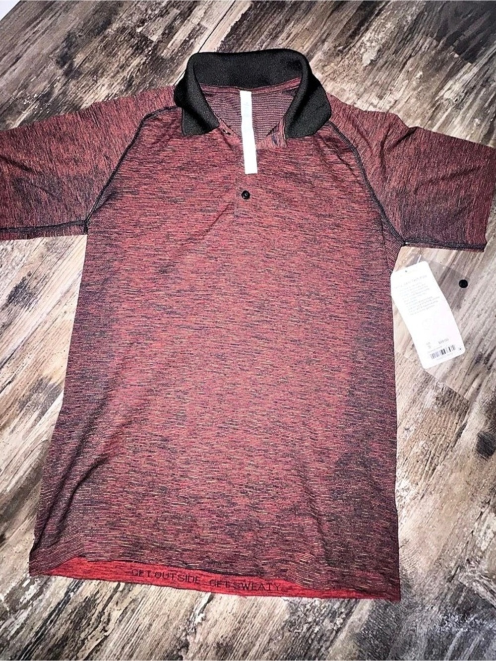 Lululemon Metal Vent Tech Polo Men's Red & Black Polo Large